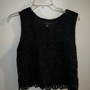 Tinseltown Black Textured Crop Top medium